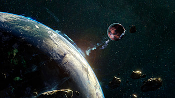 Universe, Fall, Meteorite, Asteroid HD wallpaper