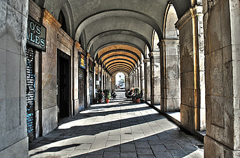 Arches hallway, arches, architecture, stone, building, hallway HD wallpaper