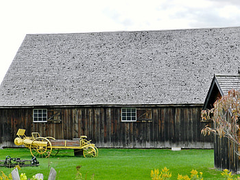 Days Gone By, graphy, Farm, Grass, Old Wagon, Barn HD wallpaper