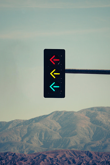 Mountains, Arrow, Miscellanea, Miscellaneous, Relief, Traffic Light HD phone wallpaper