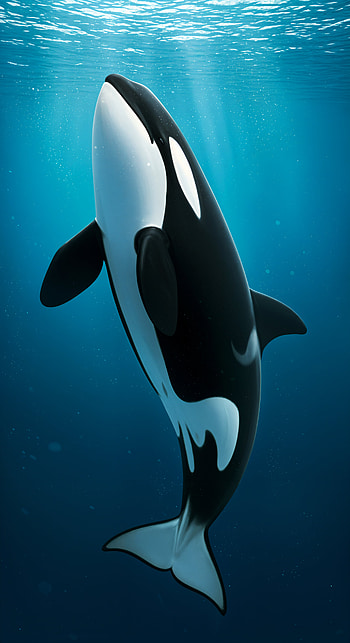 Orca Majesty: Stunning , whale, ocean, marine life, underwater HD phone wallpaper