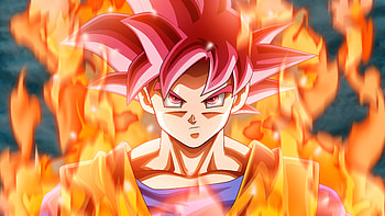 Goku, fire, dragon ball super, anime HD wallpaper