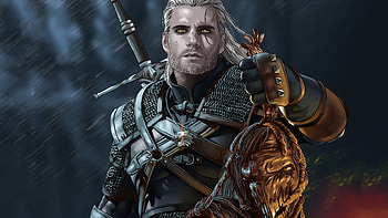 Henry Cavill As Geralt Of Rivia, the-witcher, tv-shows, henry-cavill, artwork, behance HD wallpaper