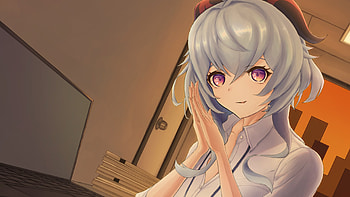 Purple Eyes White Hair Ganyu Genshin Impact HD wallpaper
