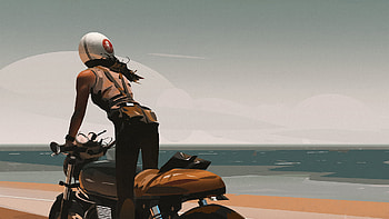 Girl On Bike Digital Art, bikes, digital-art, artist, artwork, biker HD wallpaper