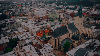 Lviv city exploration, Historical landmarks, Cultural heritage, Vibrant atmosphere HD wallpaper