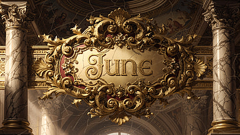 June — Gilded Baroque Emblem · HD wallpaper