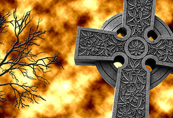 Cross, fire, flames, tree HD wallpaper