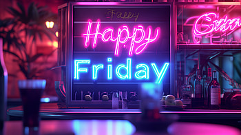 Happy Friday Neon Sign, friday, Happy Friday, neon sign, bar, Happy HD wallpaper