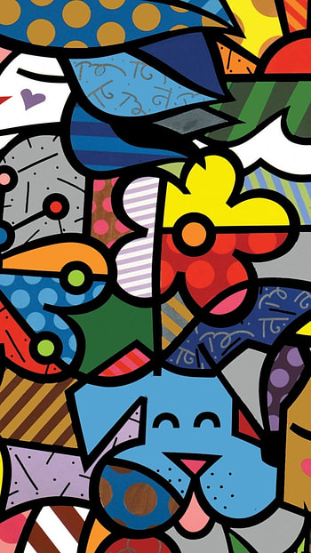 P O P, Romero Britto Art HD phone wallpaper