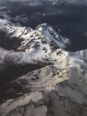 Nature, Mountains, Snow, View From Above, Mountain Range HD phone wallpaper