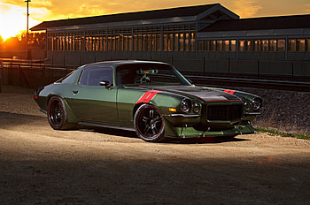 1973-Chevy-Camaro, Dark Green, Gm, Red Stripe, Classic HD wallpaper