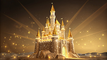 Gilded Crystal Castle — Ultra, castle, fantasy castle, fairy tale HD wallpaper