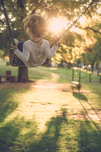 Sun, Summer, Miscellanea, Miscellaneous, Swing, Sunlight, Child HD phone wallpaper