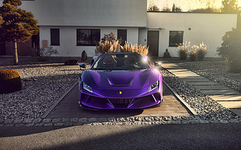 2021, Novitec Ferrari F8 N-Largo Spider, , front view, purple supercar, Ferrari F8 tuning, Novitec tuning, supercar, Italian sports cars, Ferrari HD wallpaper
