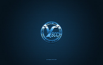 YSCC Yokohama, Japanese football club, blue logo, blue carbon fiber background, J3 League, football, Yokohama, Japan, YSCC Yokohama logo HD wallpaper