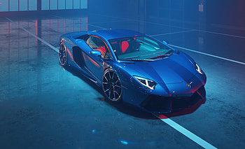 Blue Lamborghini Aventador Dione Forged Cgi , lamborghini-aventador, lamborghini, cars, behance, cgi HD wallpaper