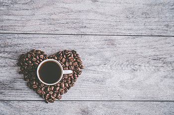 Food, Love, Coffee, Heart, Coffee Beans HD wallpaper