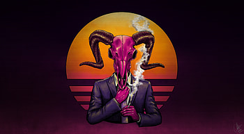 Demon in suit, horns, fantasy, art HD wallpaper