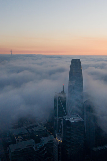 Cities, Clouds, City, Skyscraper, Building, Fog HD phone wallpaper