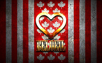 I Love Beloeil, canadian cities, golden inscription, Day of Beloeil, Canada, golden heart, Beloeil with flag, Beloeil, favorite cities, Love Beloeil HD wallpaper