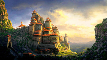 NEW DYNASTY, dynasty, art, castle, CG, mountain HD wallpaper