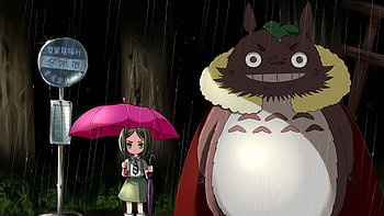 Satsuki and Totoro, My Neighbor Totoro HD wallpaper