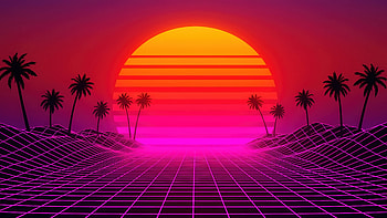 Retrowave Vibes Grid , retrowave, artist, artwork, digital-art HD wallpaper