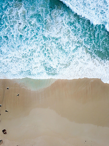 Nature, Water, Beach, Sand, View From Above, Foam HD phone wallpaper