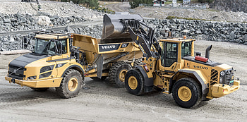 Dump Truck, Vehicles, Wheel Loader, Volvo A25F, Volvo L120E HD wallpaper