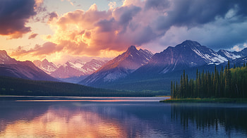 Majestic North American Mountain Lake - Stunning Landscape, North America, mountain, lake, landscape HD wallpaper