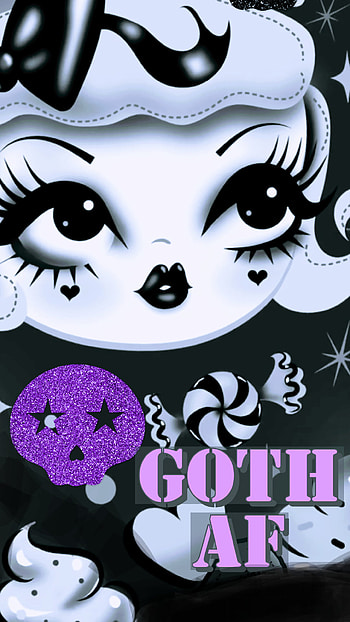 Goth AF, gothic, skull, girl HD phone wallpaper