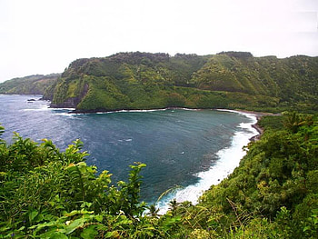 Hana Maui, trees, island, sky, ocean HD wallpaper