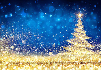 Shiny Christmas Tree - Golden Dust Glittering In The Blue Background Backdrop. Christmas tree painting, Christmas tree background, Christmas background, Blue Christmas Ornaments HD wallpaper