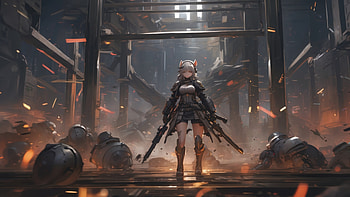 Arknights Futuristic Warrior, Arknights, Anime, character design, futuristic, battle HD wallpaper
