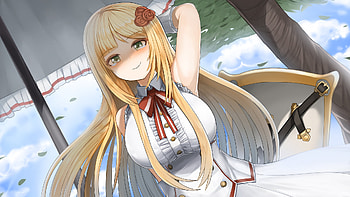 Blonde Anime Girl With White Dress Anime Girl HD wallpaper