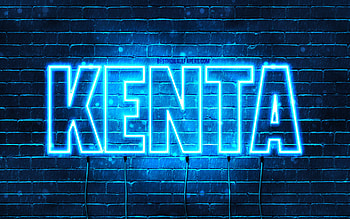 Happy Birtay Kenta, , blue neon lights, Kenta name, creative, Kenta Happy Birtay, Kenta Birtay, popular japanese male names, with Kenta name, Kenta HD wallpaper