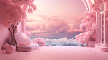 Pink Dreamy Cloudscape, pink aesthetic, aesthetic, cherry blossom HD wallpaper