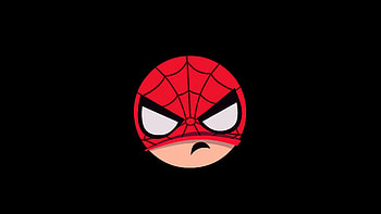 Spiderman Angry Minimal Badge , spiderman, superheroes, artist, artwork, digital-art, minimalism, minimalist, dark, black HD wallpaper