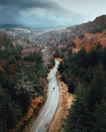 View From Above, Miscellanea, Miscellaneous, Road, Human, Person, Loneliness HD phone wallpaper