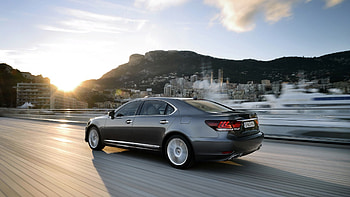 lexus ls, building, lexus, car, mountain HD wallpaper