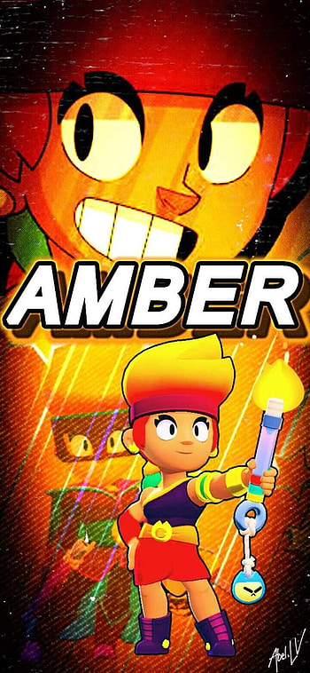 Brawl Stars Amber, orange, art, Pelea, entretenimiento, Brawl Stars, Fuego HD phone wallpaper