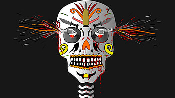 Skull And Gun Art , skull, gun, artist, artwork, digital-art HD wallpaper