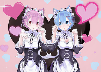 Rem (Re:zero), Anime, Re:zero Starting Life In Another World, Ram (Re:zero) HD wallpaper