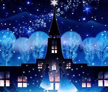 Frozen, winter, blue, black, cute, elsa, stars, dress, beauty, snow, trees, castle, anna, female, white, sisters, art, beautiful, anime, pretty, girls, women, lovely, forest HD wallpaper