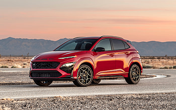 2022, Hyundai Kona N, , front view, exterior, red crossover, new red Kona N, USA version, Hyundai HD wallpaper
