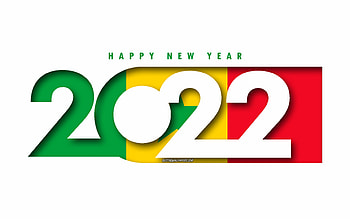 Happy New Year 2022 Senegal, white background, Senegal 2022, Senegal 2022 New Year, 2022 concepts, Senegal, Flag of Senegal HD wallpaper