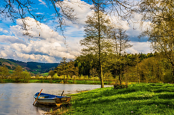 Lake in Germany, Lake, nature, Forest, Germany HD wallpaper