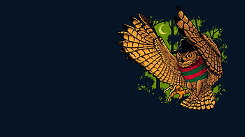 Preview owl, bird, freddy krueger, minimalism HD wallpaper