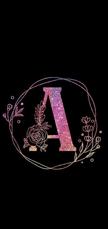 Pink/Black A, pink, letter, black, glitter HD phone wallpaper